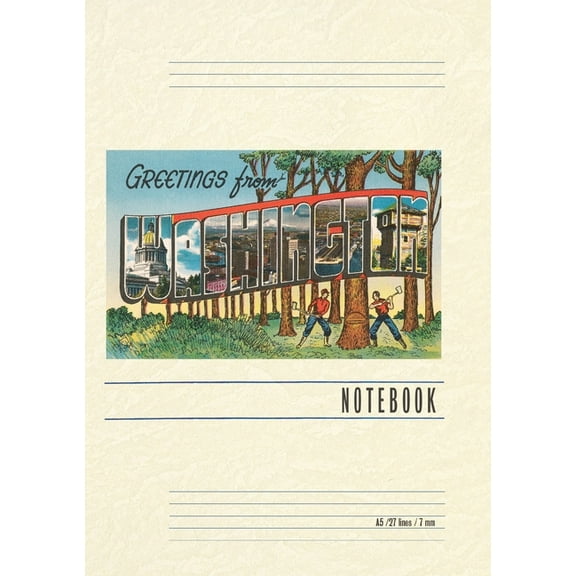 Vintage Lined Notebook Greetings from Washington, (Paperback)