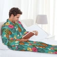 thumbnail image 6 of Cauagu Pineapple Print Men's Long-Sleeve Pajama Set,Soft Button-Front 2Pjs for Men Long Sleeve Men’s Sleepwear-XX-Large, 6 of 7