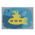 thumbnail image 1 of Yellow Submarine Cutting Board, Illustration of a Submarine Bubbles Under the Sea Print, Decorative Tempered Glass Cutting and Serving Board, Large Size, Mustard and Petrol Blue, by Ambesonne, 1 of 1