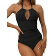 thumbnail image 2 of Inadays Slimming One Piece Bathing Suit for Women Slimming Halter Swimsuits Tummy Control Monikini Sexy Swimwear for Big Busted Curvy Woman, Black, XL, 2 of 8