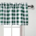 thumbnail image 3 of 3 Piece Semi Sheer Kitchen Curtains - Light Filtering Buffalo Plaid Tier and Valance Window Curtains Set, Forest Green and White, 3 of 6