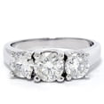 thumbnail image 3 of Pompeii 2 1/2ct Three Stone Diamond Ring 14K White Gold (H-I,I1-I2), 3 of 6