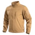 thumbnail image 4 of Hsovts Men Tactical Softshell Jacket Fleece Lined Hooded Jackets Waterproof Windproof Military Outdoor Hiking Fall Winter Coat Beige L, 4 of 4