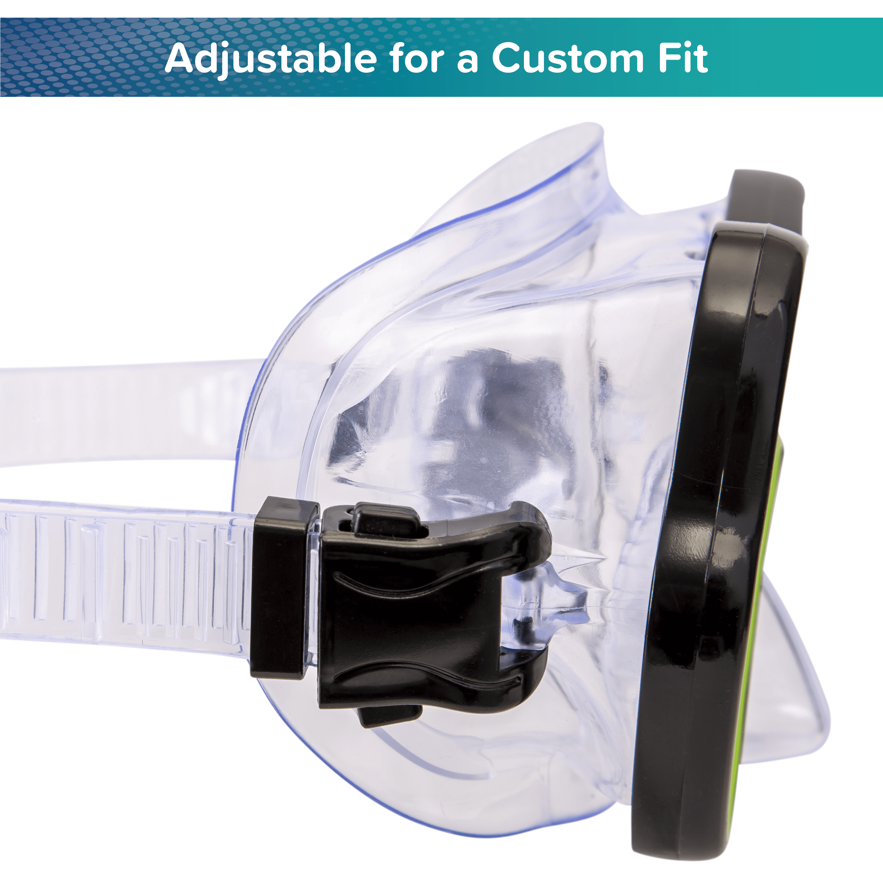 (2 pack) Aqua Dolfino Adult Open Mask and Snorkel Set, Black/Green, Unisex