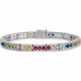 thumbnail image 3 of Sterling Silver Rhodium-Plated Cz And Multicolor Nano Crystals Bracelet (7.5 X 5.75) Made In China -Jewelry By Sweet Pea, 3 of 6