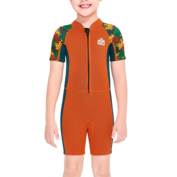 Niños Trajes de buceo Traje de buceo Esquemas de bañamiento de traje de baño transpirables para bucear Skinkeling Surfing Natación Naranja XL 2.5mm