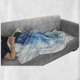 thumbnail image 6 of Colorful Soft Flannel Fleece Throw Blanket, Damask Stencil Painted Oriental Mandala Design Harmonized Watercolor, Cozy Plush for Indoor and Outdoor Use, 60" x 80", Azure Blue Dried Rose, by Ambesonne, 6 of 6