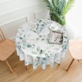 thumbnail image 2 of Spring Leaf Floral Sage Green Tablecloth Round 60 Inch Ruitic Watercolor Table Cloth Waterproof Fabric Farmhouse Green Grey Leaves Tablecloths Decorative for Holiday Home Party, 2 of 5