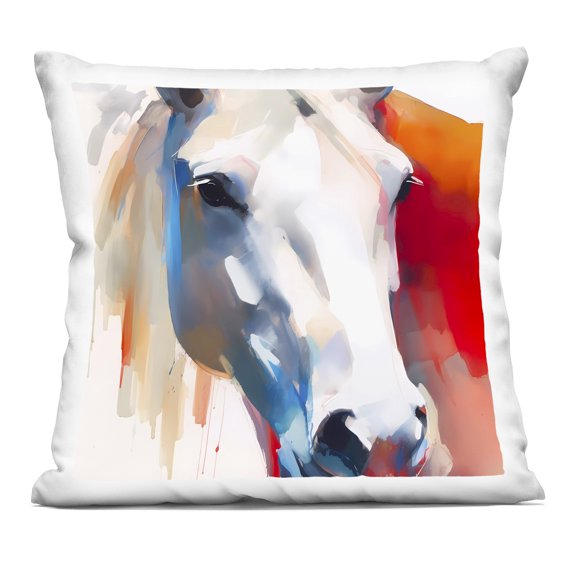 Stupell Industries - Gazing Horse Close Up Throw Pillow 18" x 18" by Walker Noble