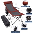 thumbnail image 2 of Reclining Beach Chair for Adults, 6-Legged Camping Chair with Foot Rest, Red, 2 of 7