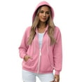 thumbnail image 6 of Stichou Zip Up Hoodie Women Oversized Fall Fashion Long Sleeve Winter Hooded Sweatshirts Casual Y2K Jacket 2025 Winter Clothes Pink L, 6 of 8