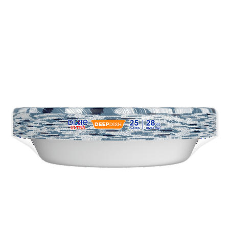 Dixie Ultra Deep Dish Disposable Paper Plates, Multicolor, 28 Ounce, 25 Count