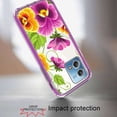 thumbnail image 3 of BD Dual Layer Protection Case (with LED Flashlight Keychain) for Motorola Moto G Stylus 5G 2023 - Purple Orange Flower, 3 of 4