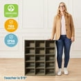 thumbnail image 5 of ECR4Kids Streamline 15 Cubby Tray Storage Cabinet, 5x3, Classroom Furniture, Grey Wash, 5 of 9