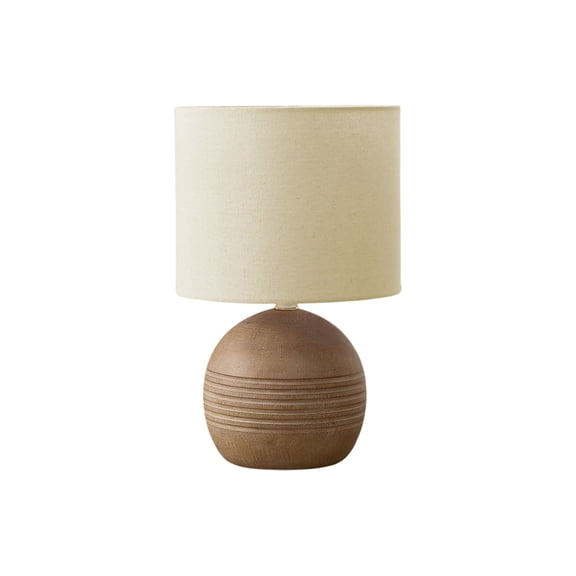 Lighting - 15"h - Table Lamp - Brown Resin - Beige Shade - Contemporary - Modern