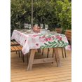 thumbnail image 2 of Outdoor Tablecloth with Umbrella Hole and Zipper, Valentine's Day Rectangle Table Cloth 54x80 Inch Waterproof Tablecloth, Pink Red Roses Love Heart Eucalyptus Plaid Picnic Table Cover for Patio, 2 of 7