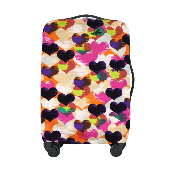 DODAMOUR Durable Polyester Washable XL Travel Luggage Cover, Fits 26-28 Inch Suitcase, Heart Design