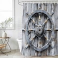thumbnail image 6 of Grey Rudder Coastal Shower Curtain Set - 48" x 72" Washable Bathtub Curtain with 12 Hooks, Summer Beach Retro Ocean Waterproof Fabric Stall Shower Curtains for Bathroom/Bathtub Décor, 6 of 6