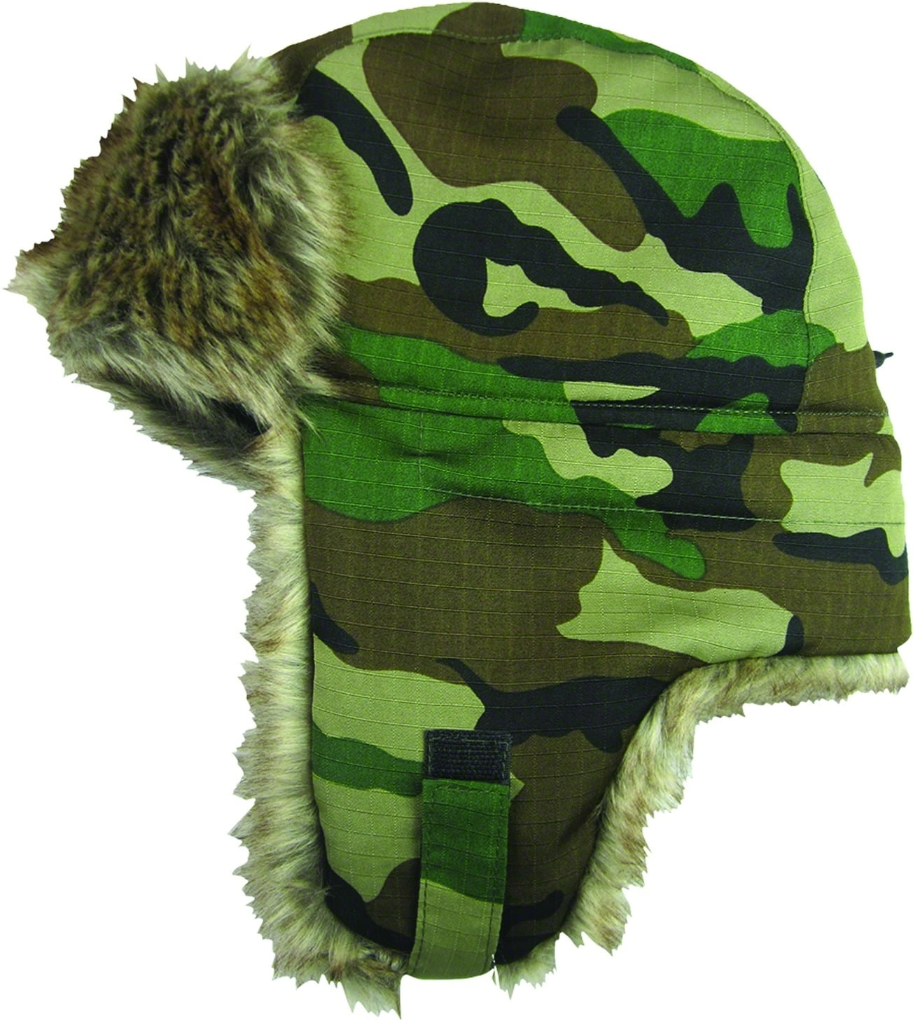 Jacob Ash Jacob Ash 45908 Mens Camo Trapper Hat Fleece Lining & Faux