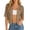 Khaki, variant on Womens Summer Cardigan Short Sleeve Solid Color Crochet Top Comfortable Boho Beach Vacation Blouses Hot Pink S