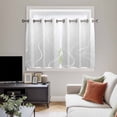 thumbnail image 5 of Grey Geometric Kitchen Curtains Short 45 Inch Length, Modern White Stripe Abstract Distortion Art Grommet Top Bedroom Living Room Curtains, Light Filtering Cafe Curtain Drapes 2 Panels Set 84''x45'', 5 of 9