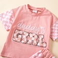 thumbnail image 5 of Xyant Toddler Baby Girl Clothes Summer Outfit Plaid Patchwork Short Sleeve Letter Embroidery T Shirt Tops and Stretch Casual Shorts Set (Red,12-18 Months), 5 of 7