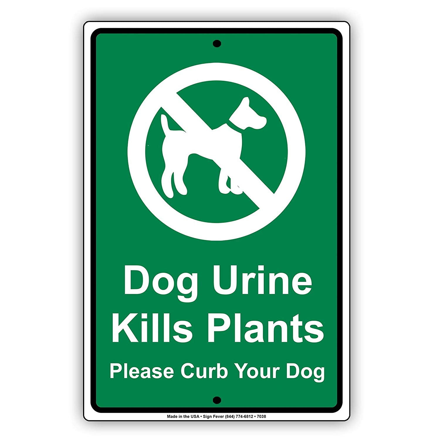 Dog Urine Kills Plants Please Curb Your Dog Aluminum Metal Sign 8X12