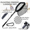thumbnail image 2 of Floating Fishing Net Folding Landing Net with Fixed Pole Soft Rubber Coated Mesh Net Freshwater Saltwater Easy Catch & Release, 2 of 8
