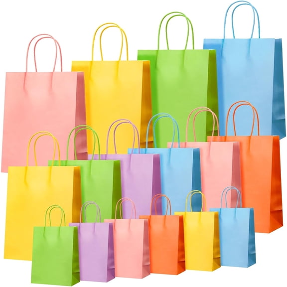 Gift Bags Bulk Kraft Paper Bags with Handles