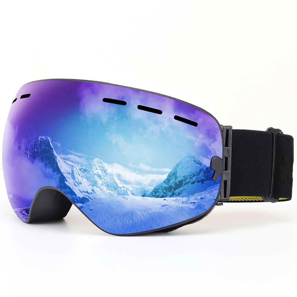 Ski Sking Goggles Anti-Fog Anti-Fog Double lens UV Blue Frame Blue Lens 