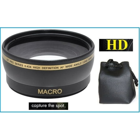 Wide Angle Hi Definition 0.43x with Macro Lens For Nikon 1 J5 AW1 (40.5mm Compatible)