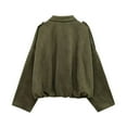 thumbnail image 4 of Womens Oversized Collared Zip Up Jacket Suede Effect Coat Stylish Comfortable Outerwear, 4 of 7