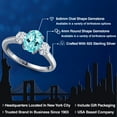 thumbnail image 2 of Gem Stone King 925 Sterling Silver Ring Apatite Moissanite (1.66 Cttw), 2 of 7