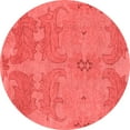 thumbnail image 1 of Ahgly Company Machine Washable Indoor Round Abstract Red Modern Area Rugs, 8' Round, 1 of 4