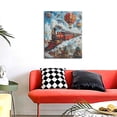 thumbnail image 4 of Sikiie Red Train Hot Air Balloon Print Canvas Decorative Hanging Painting, Anti-shrinkage Hanging Frame, Suitable for Home, Office Wall Decorations, 4 of 6