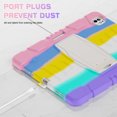 thumbnail image 4 of Dteck Case for iPad Pro 11 inch M4 2024,Heavy Duty Silicone Case 3-Layer Protection Built-in Pencil Holder Shockproof Kickstand Cover for iPad Pro 11-in. (M4),Colorful/Pink, 4 of 5