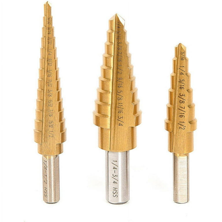 Capri Tools 10244 Graduated Step Drill Bit Set 3 Piece 28 Step