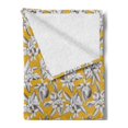thumbnail image 2 of Vintage Soft Flannel Fleece Throw Blanket, Hatched Hand Drawn Pattern with Orange Fruit and Flowers, Cozy Plush for Indoor and Outdoor Use, 50" x 70", Earth Yellow Taupe, by Ambesonne, 2 of 5