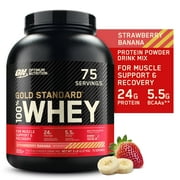 Optimum Nutrition, Gold Standard 100% Whey Protein Powder, Strawberry Banana, 5 lb, 75 Servings