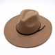 thumbnail image 1 of Sombrero Fedora de ala ancha para hombre y mujer, sombrero de fieltro con cinta, estilo Retro, Trilby, clásico, color negro, para invierno y otoño, 9,5 cm, 1 of 4