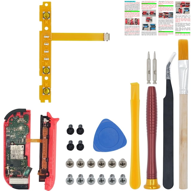 SmaFsan SL SR Right Button Key Flex Cable Replacement for Nintendo Switch/Switch OLED Joycon Flex Cable with Repair Tools Screws Springs (Right)