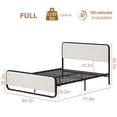 thumbnail image 6 of Full Size Bed Frame, Metal Bed Frame with Curved Upholstered Headboard and Footboard, Platform Bed Frame with Strong Slats Support, No Box Spring Needed, 6 of 6