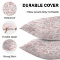 thumbnail image 4 of Waterproof Throw Pillow Covers Set of 2, 24x24 Inch Coral Red Farmhouse Decorative Pillowcases Outdoor Pillow Slip Cushion Covers Set for Couch Tent Floral Floral Plant Leaf Vintage Spring, 4 of 7