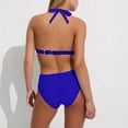 thumbnail image 5 of UTSJKR Women Two Piece Bathing Suits Push Up Bikini Set Summer Beach Fashion Halter Swimsuit Vintage Swimwear Blue L, 5 of 8