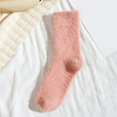 

qazqa womens socks in autumn and winter plus padded warm towel socks solid color long cotton socks