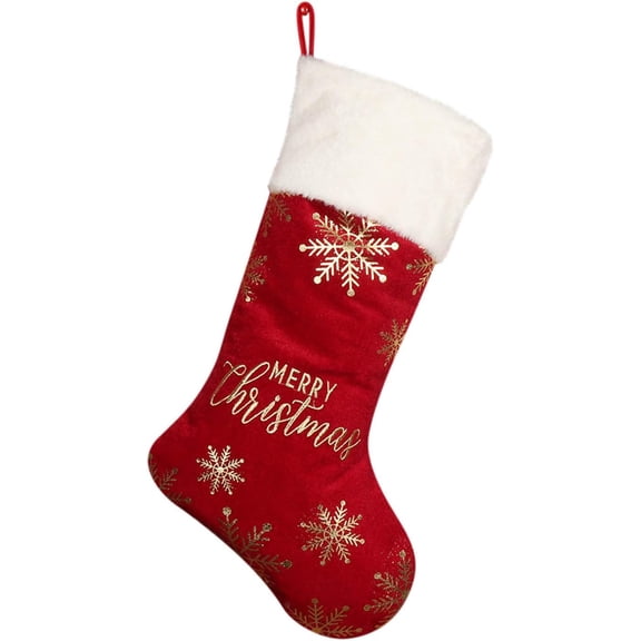 19" Large Christmas Stockings Bulk Velvet Personalized Christmas Stocking Hanging Xmas Ornaments Christmas Tree Decorations for Fireplace Mantle Holiday Party Home Decor, Watermelon