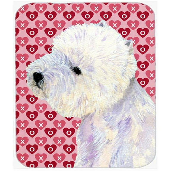 Westie Hearts Love And Valentines Day Portrait Mouse Pad, Hot Pad or Trivet
