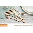 thumbnail image 2 of Rose Gold Silverware Set, 20 Piece Stainless Steel Flatware Cutlery Set for 4, Mirror Finish, Dishwasher Safe, 2 of 5
