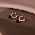 thumbnail image 5 of Sterling Silver CZ Black Heart Hoop Earrings for Women Teens Small Love Huggie Hoop Earrings Drop Valentines Day Earrings, 5 of 12