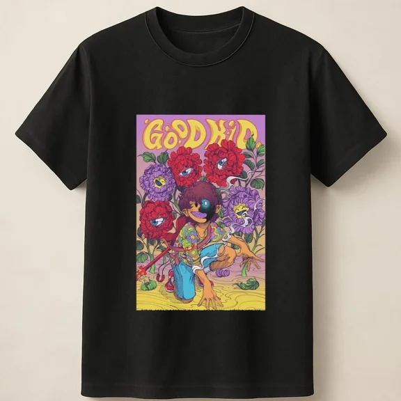 Reprint Rare Goodkid Funky Psychedelic Character Art in Retro Colors Unisex T Shirt